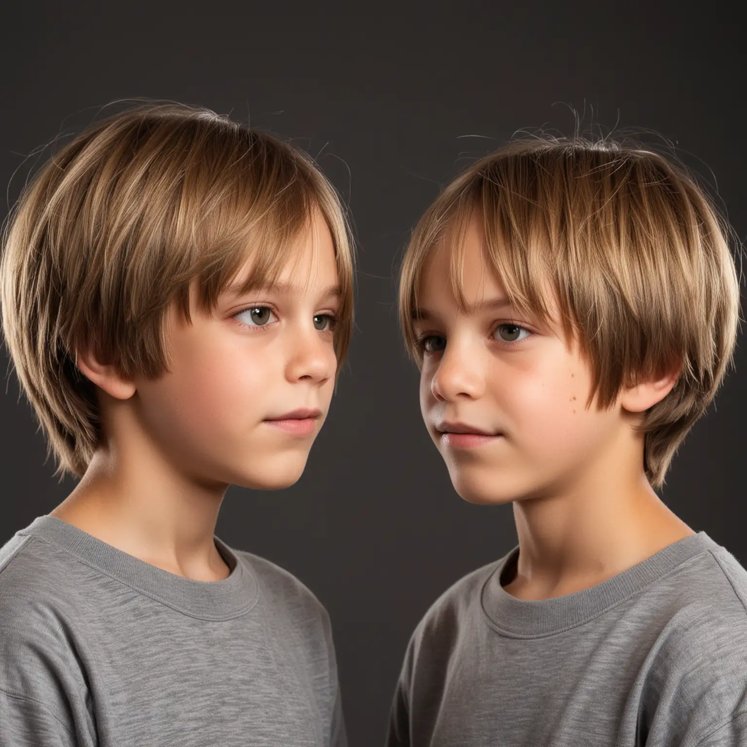 Portrait of Twin ElevenYearOld Boys with Bright Blonde Hair