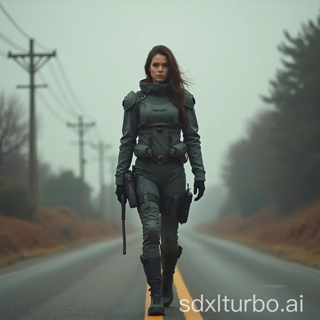 SciFi-Female-Standing-on-Road