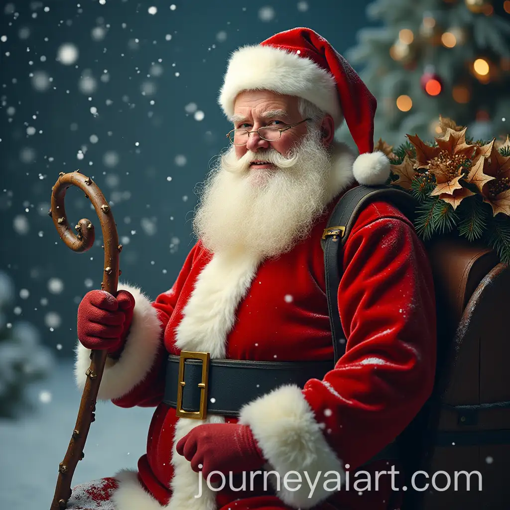 Santa-Claus-Delivering-Gifts-in-Snowy-Winter-Scene
