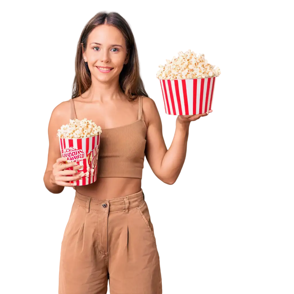 Woman-with-a-Bucket-of-Popcorn-PNG-Image-Enjoy-Movie-Night-with-Crisp-Detail