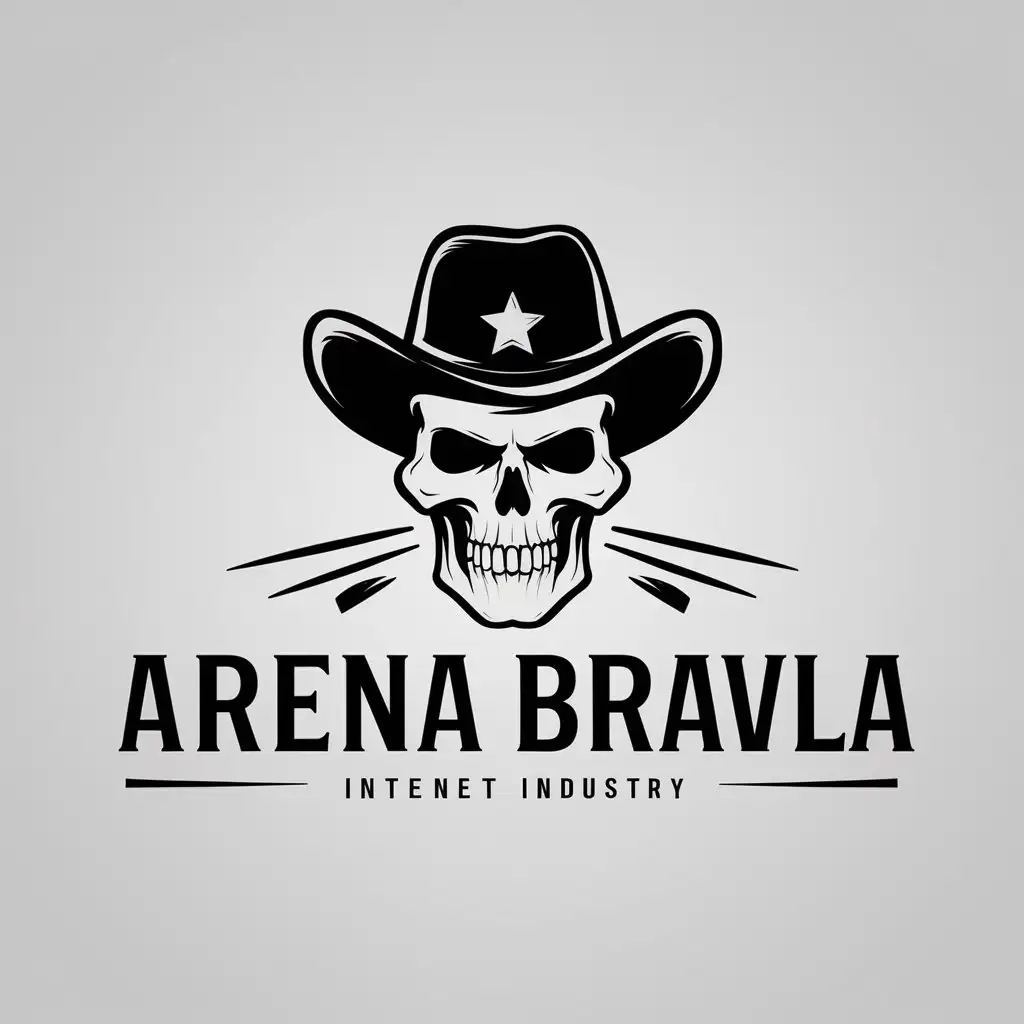 a logo design,with the text "Arena bravla", main symbol:Skull, wild west,Moderate,be used in Internet industry,clear background