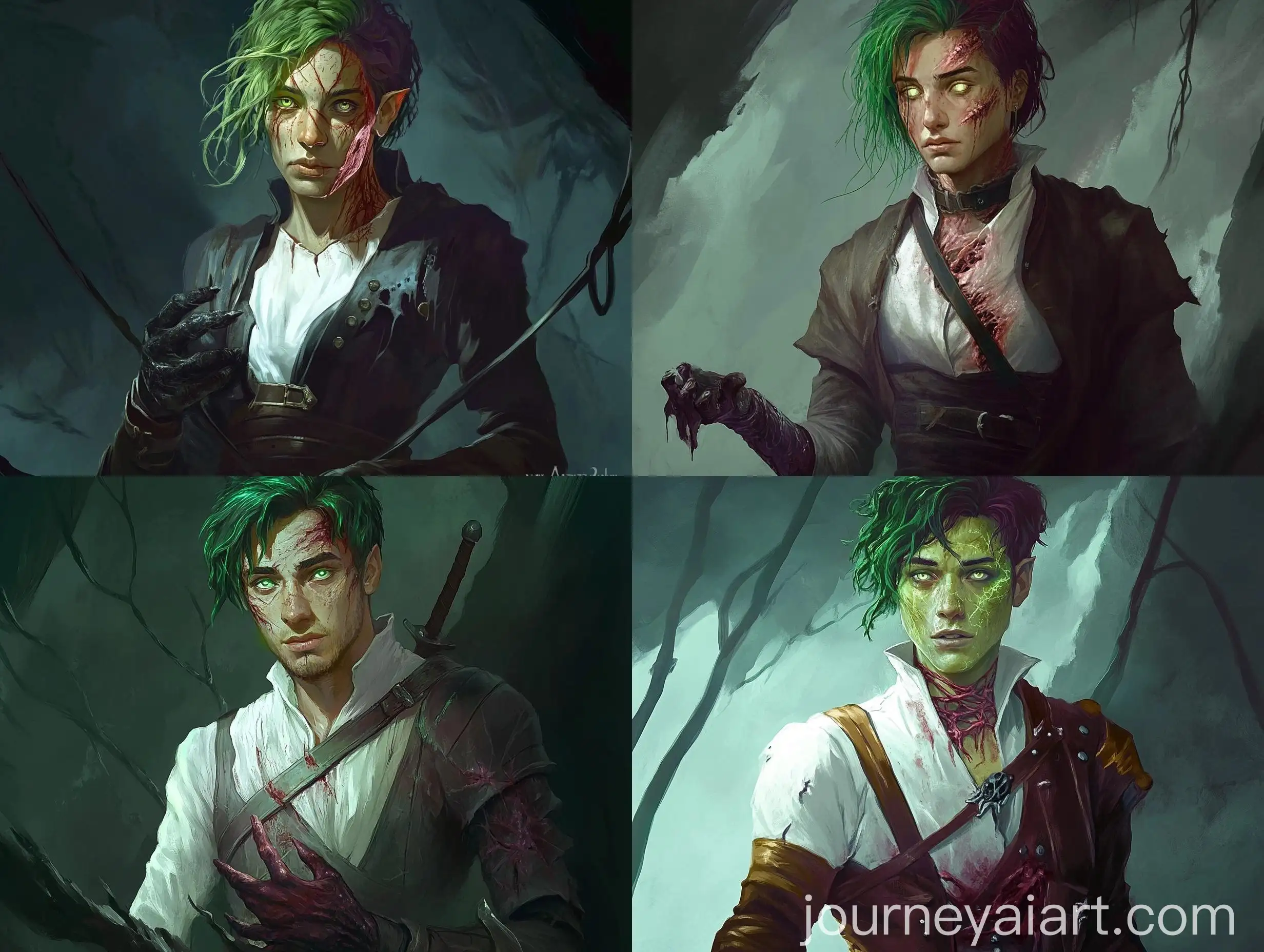 BattleWorn-Male-Warlock-Cleric-with-Scared-and-Infected-Face