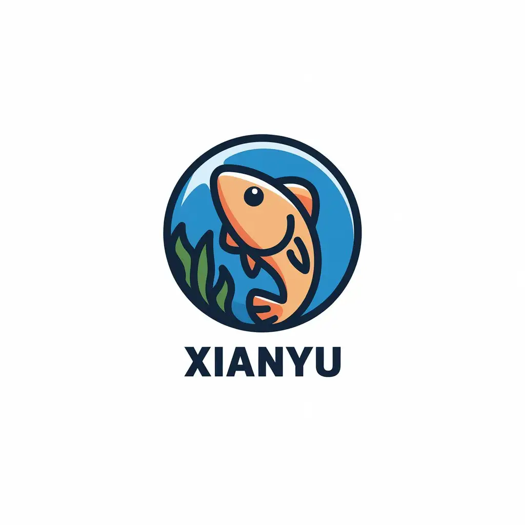 a vector logo design,with the text "Xianyu", main symbol:fish,Moderate,be used in Animals Pets industry,clear background