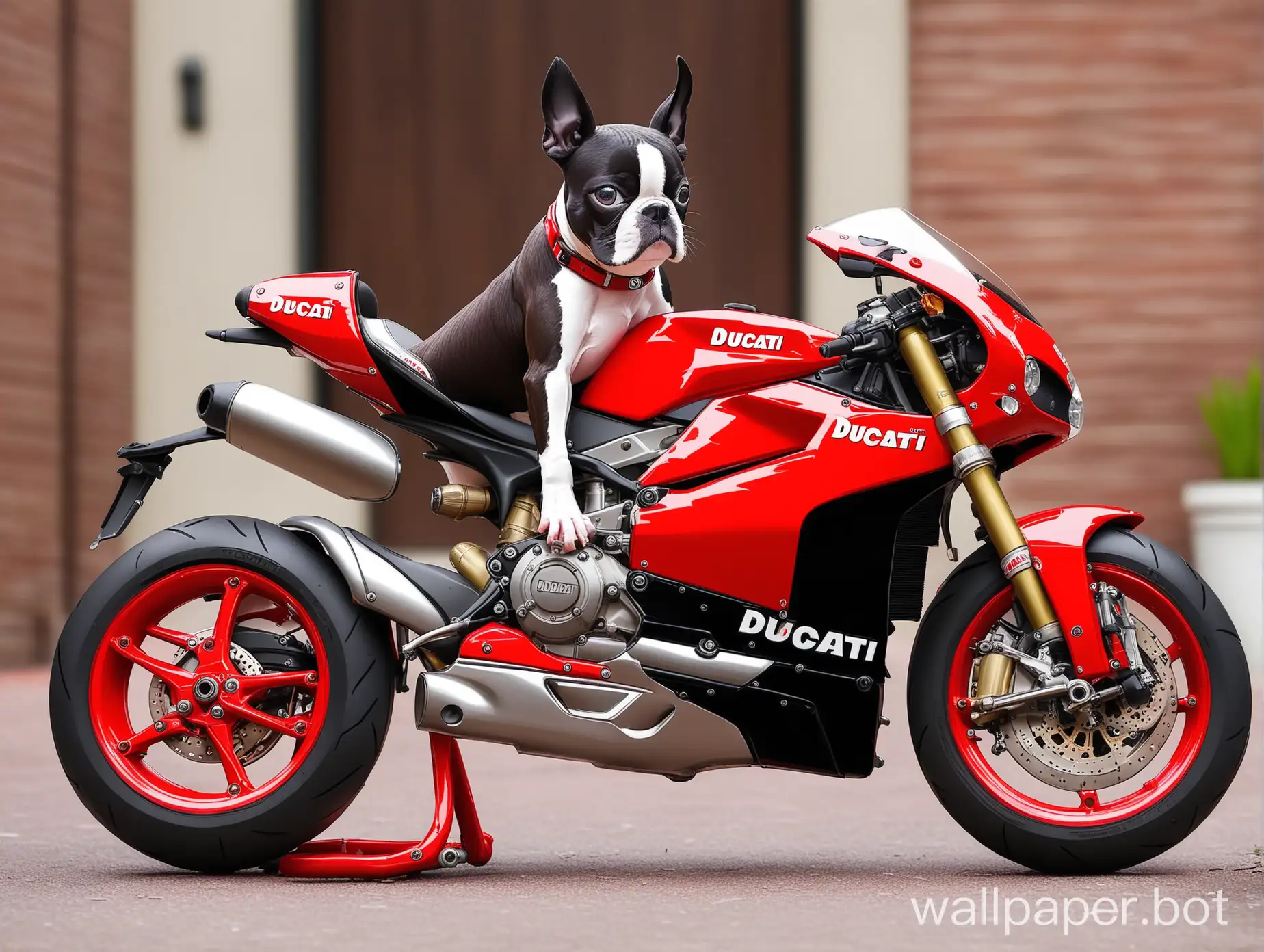 Boston-Terrier-Riding-Ducati-Motorcycle