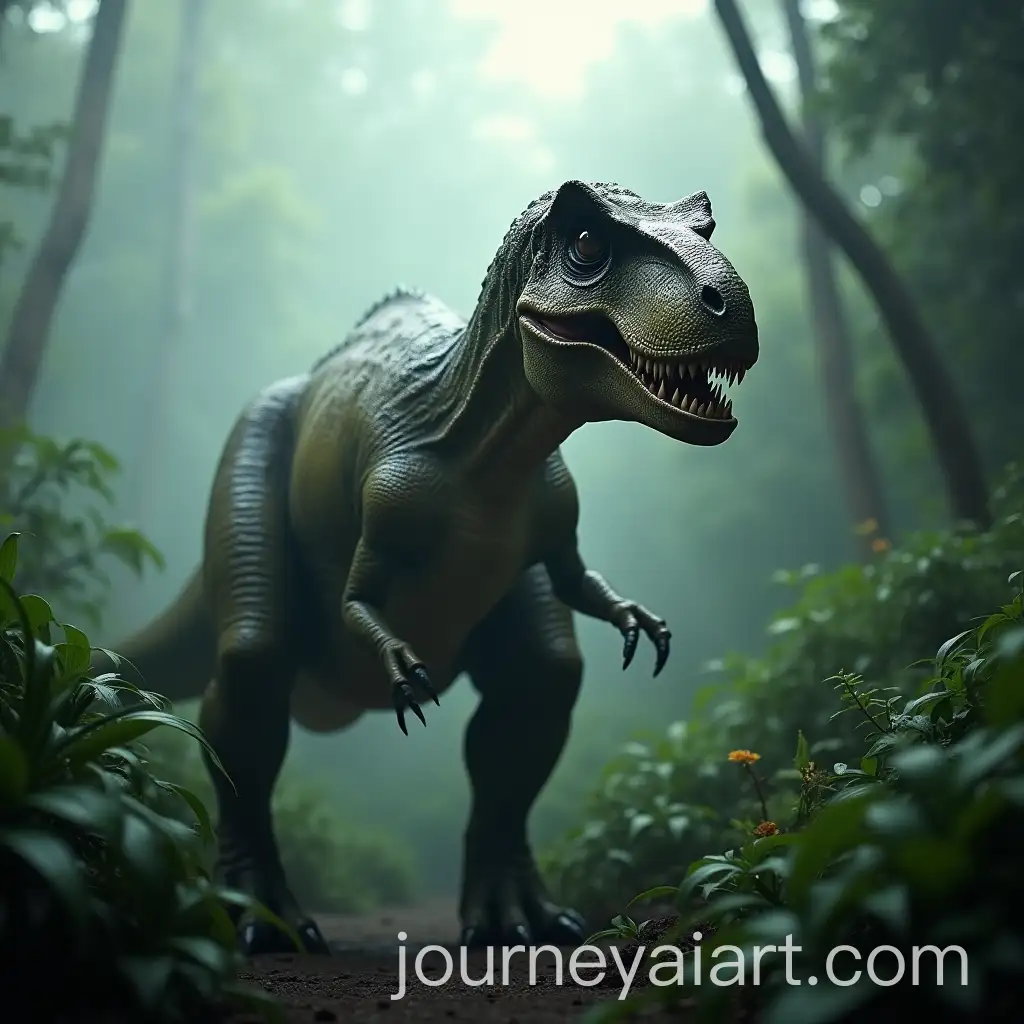 HyperAI-Image-Prompt-ExpansionRealistic-Tyrannosaurus-Rex-in-Jurassic-Jungle-with-Cinematic-Lighting