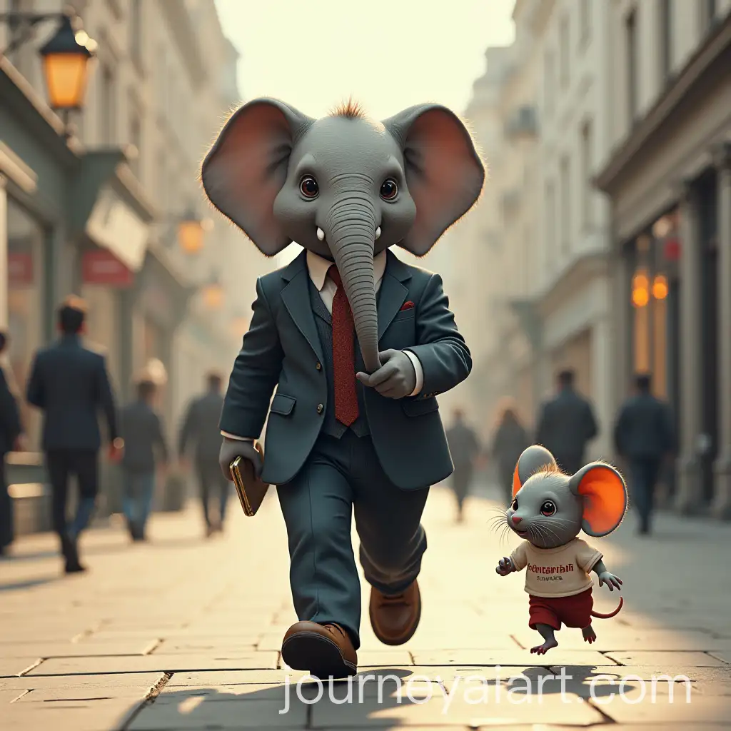 Ganeshji-in-ThreePiece-Suit-Walking-London-Streets-with-Mouse
