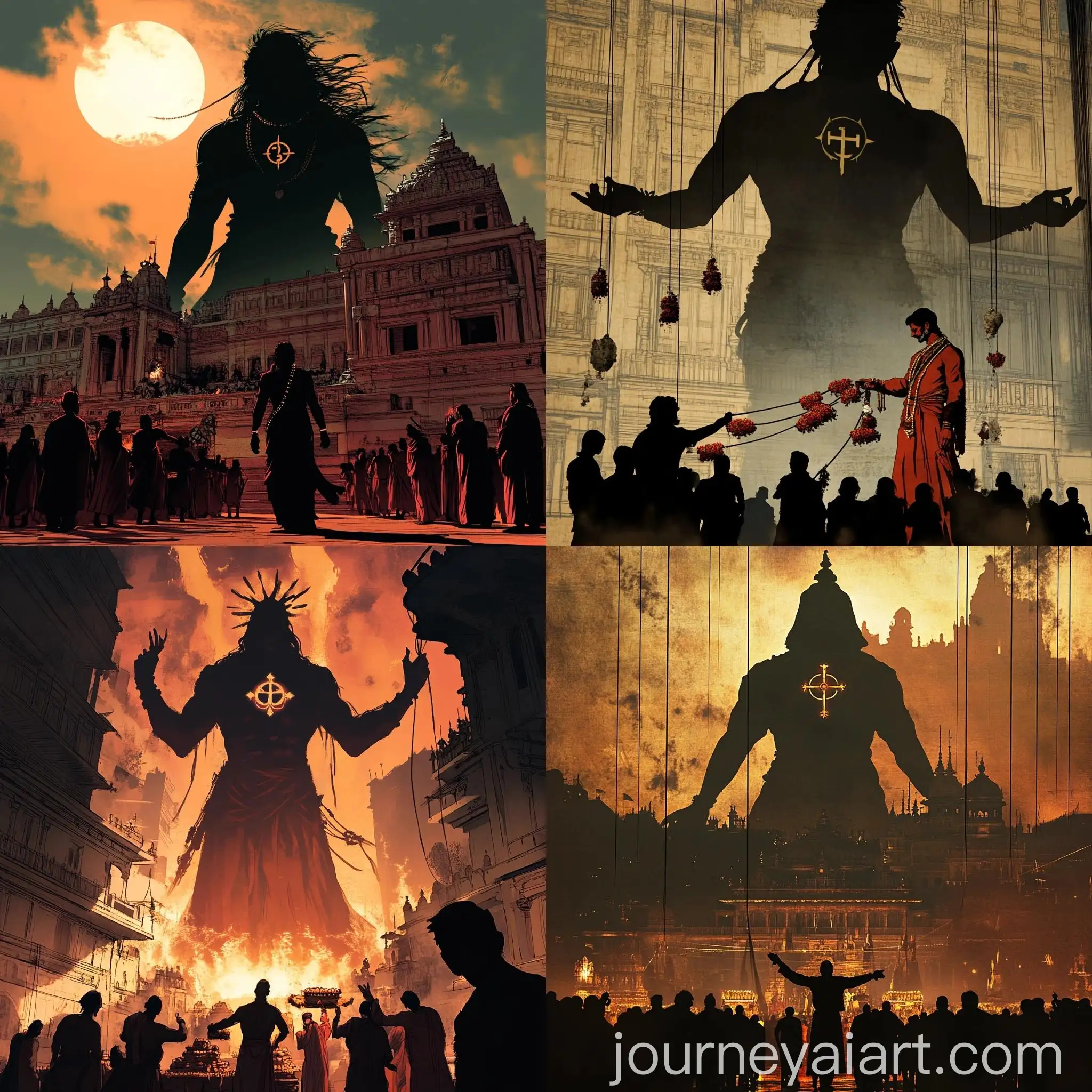 Hindu-Temple-Scene-Pandit-Distributing-Laddus-Amidst-Christian-Priests-Influence