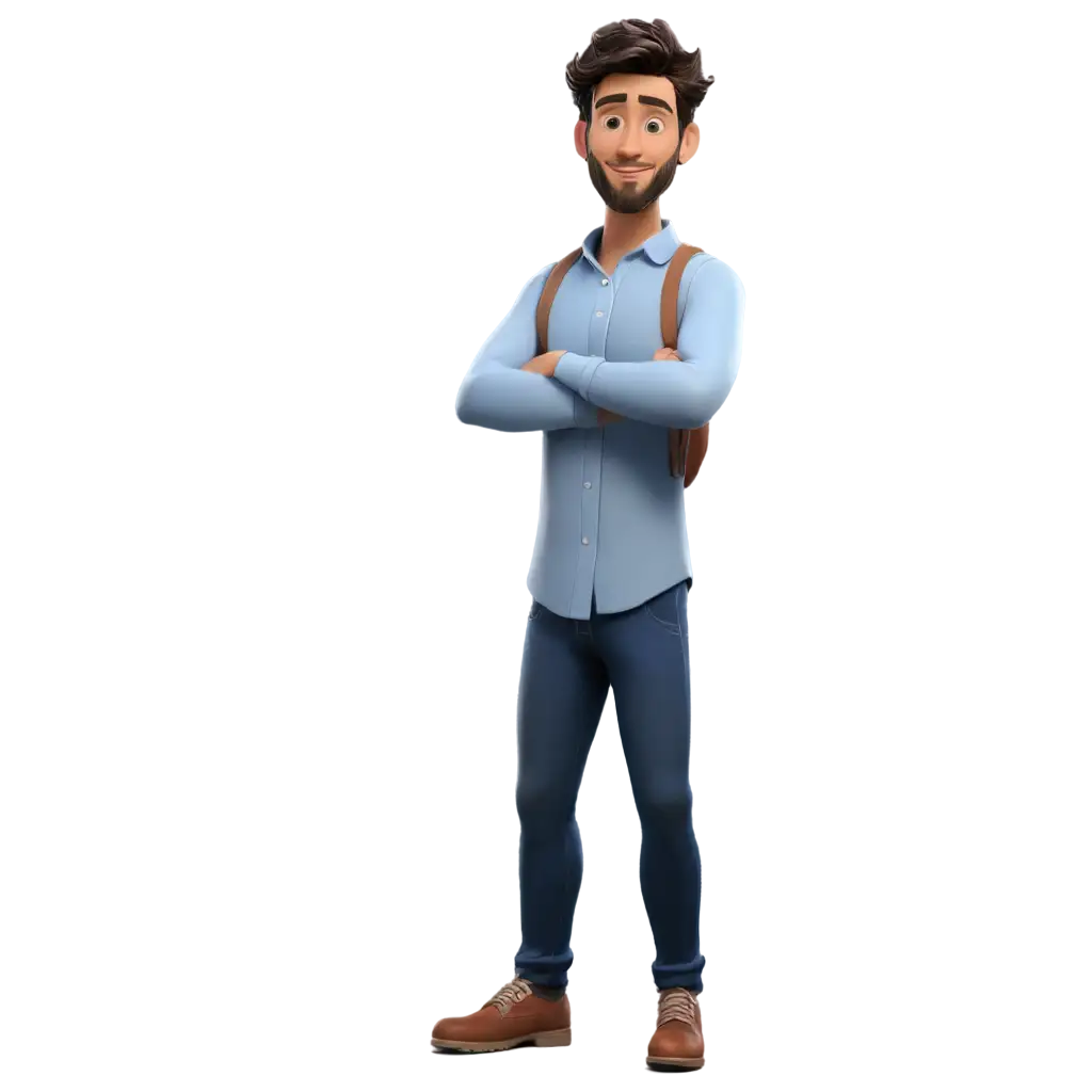 Male-Cartoon-Character-Standing-with-Folding-Hands-PNG-Image-for-Versatile-Use