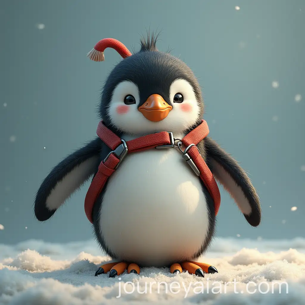 Adventurous-Penguin-in-a-Harness