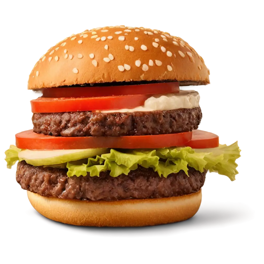 Juicy-Burger-with-Shadow-PNG-HighQuality-Image-for-Culinary-and-Marketing-Use