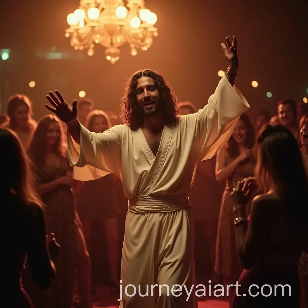 Jesus-Dancing-with-Friends-at-a-Whine-Party