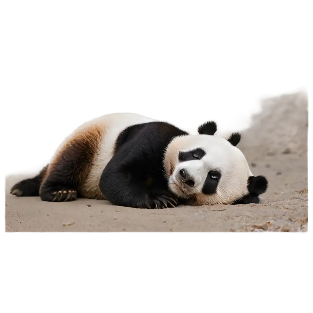 Lazy-Panda-Sleeping-on-Beach-HighQuality-PNG-Image-for-All-Your-Creative-Needs