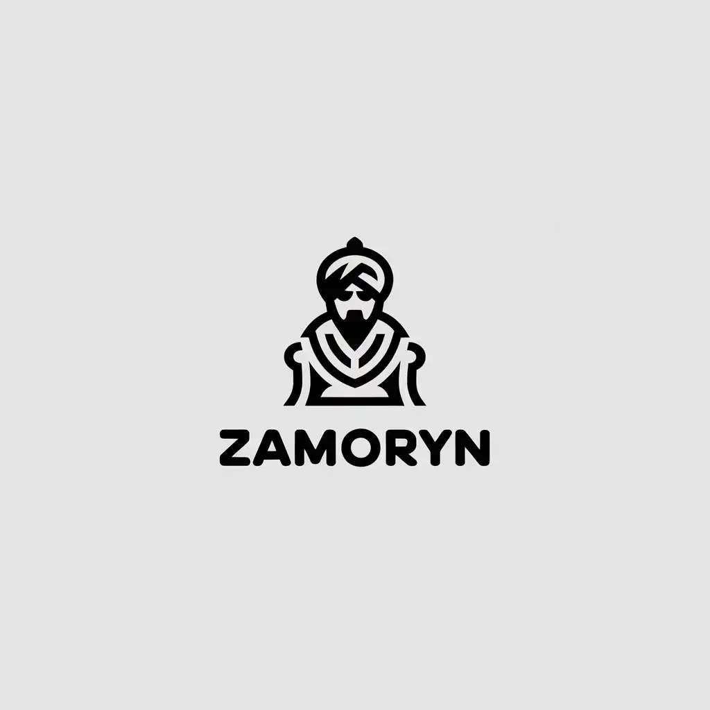 LOGO Design for ZAMORYN Indian King Symbol with Minimalistic Style for Retail Industry