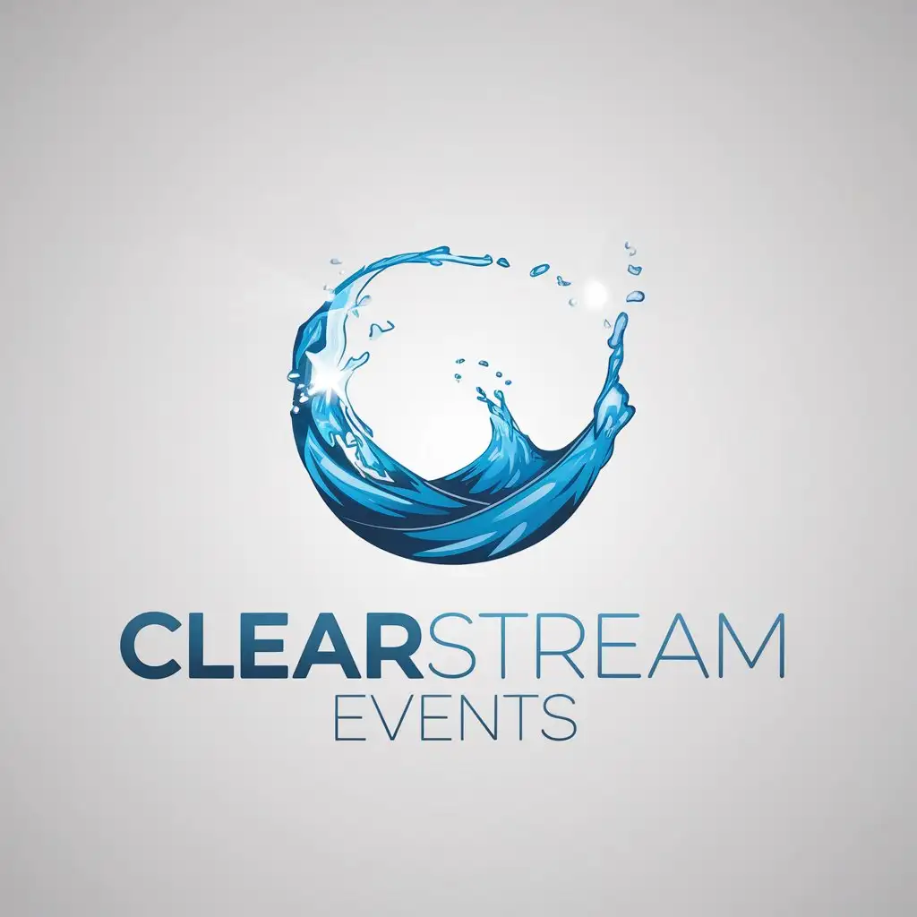 LOGO Design for ClearStream Events Sparkling Water Stream in Minimalistic Style for the Events Industry