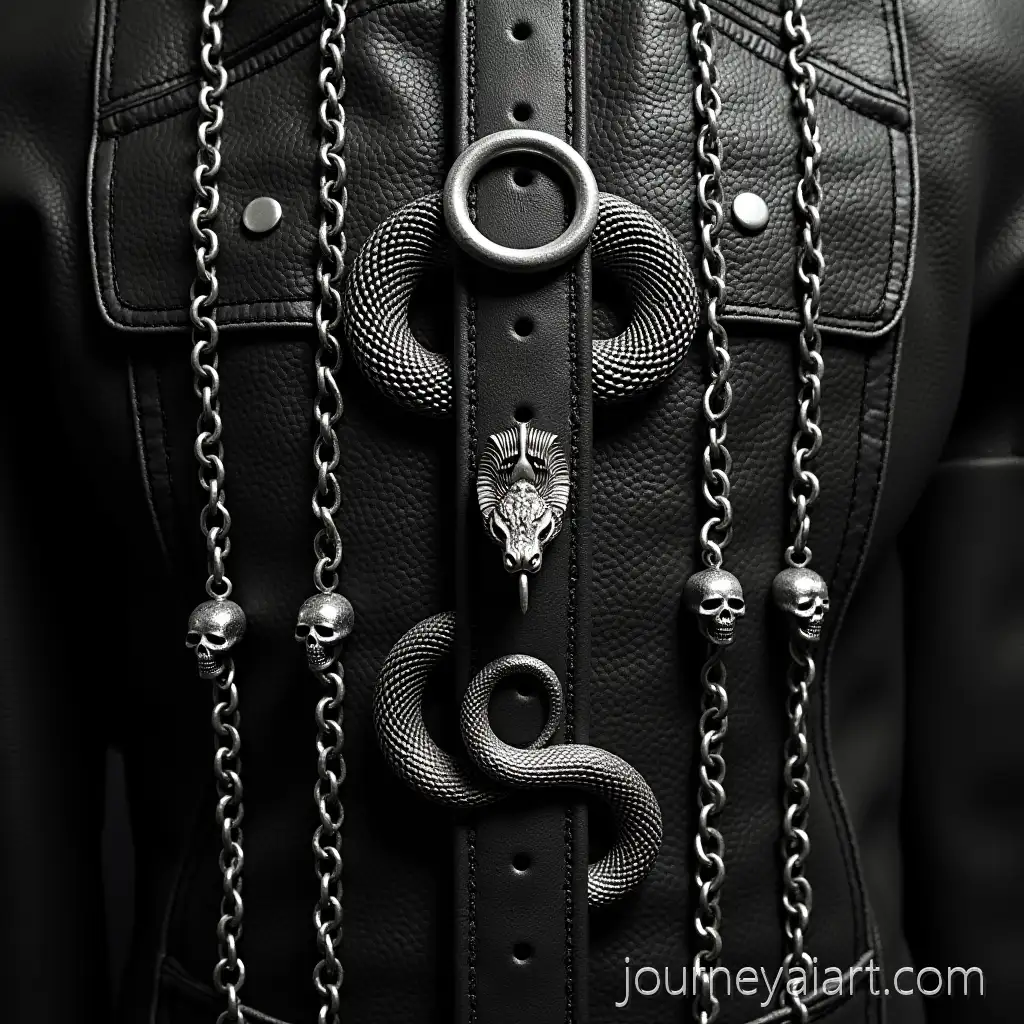 Black-Leather-Fashion-AccessLeather-belt-with-snakeory-with-Snake-and-Skull-Details