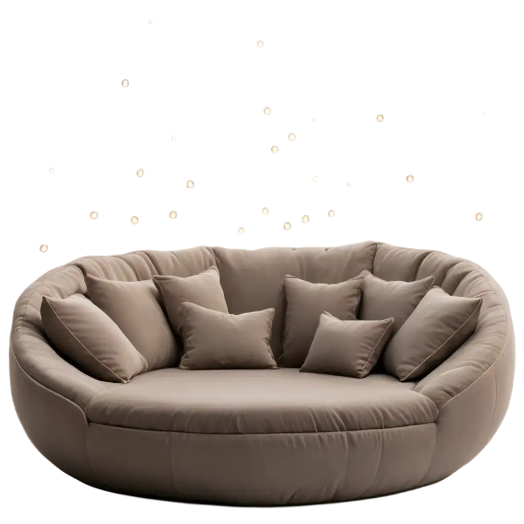 Cozy-MoonShaped-Seating-with-Cushions-and-Twinkling-Lights-PNG-Image-for-Relaxing-Ambience-and-Design-Projects