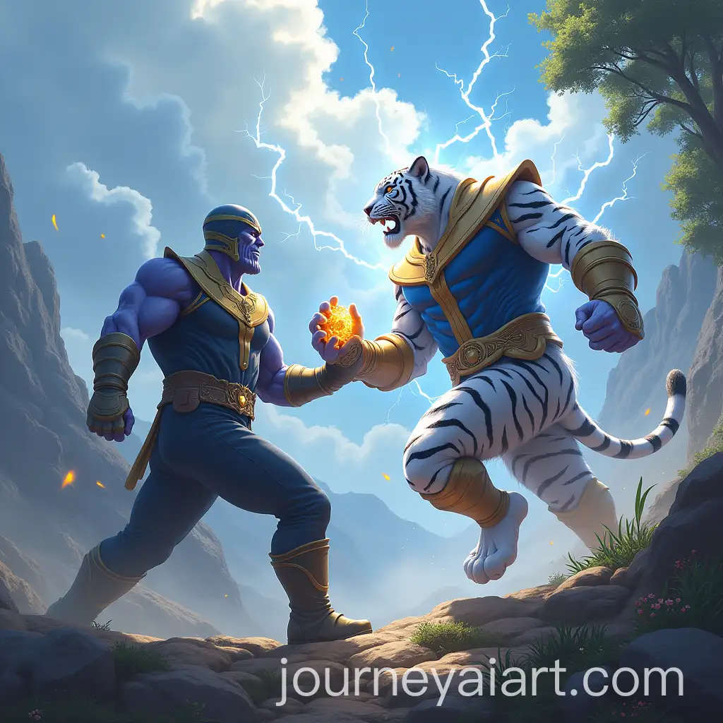 Human-White-Tiger-vs-Thanos-Battle-on-Batu-Angkara-Mountain