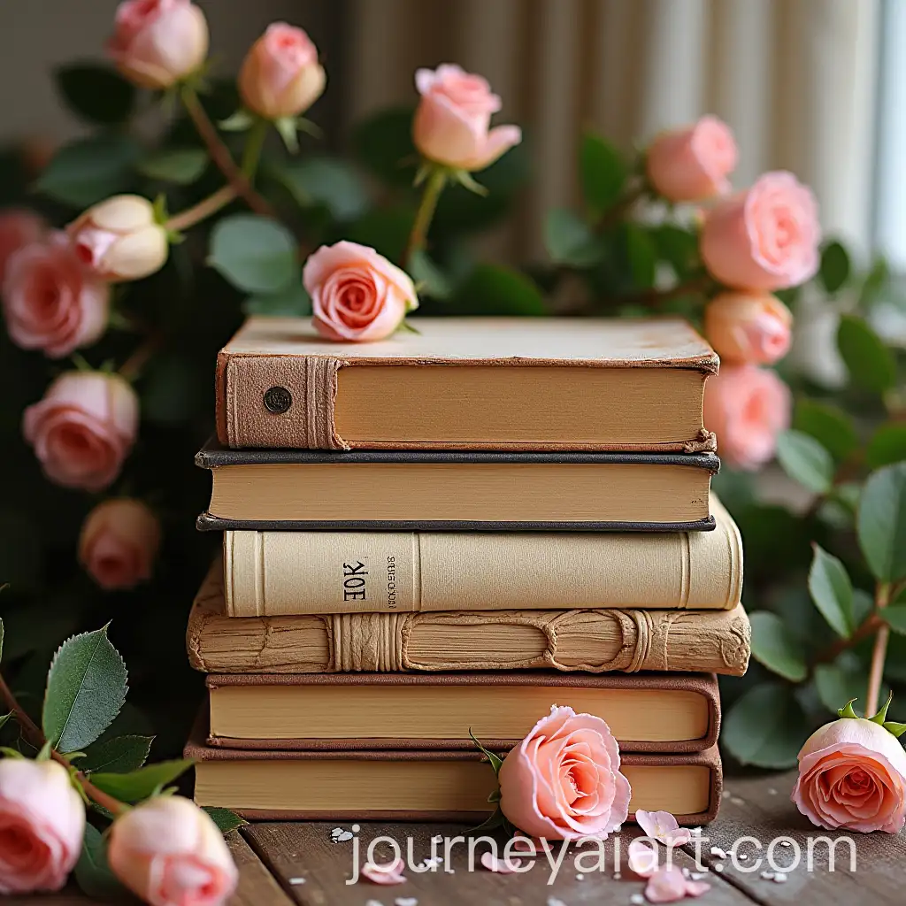 AI-Art-Prompt-ExpansionBooks-Surrounded-by-Beautiful-Flowers-in-a-Cozy-Setting