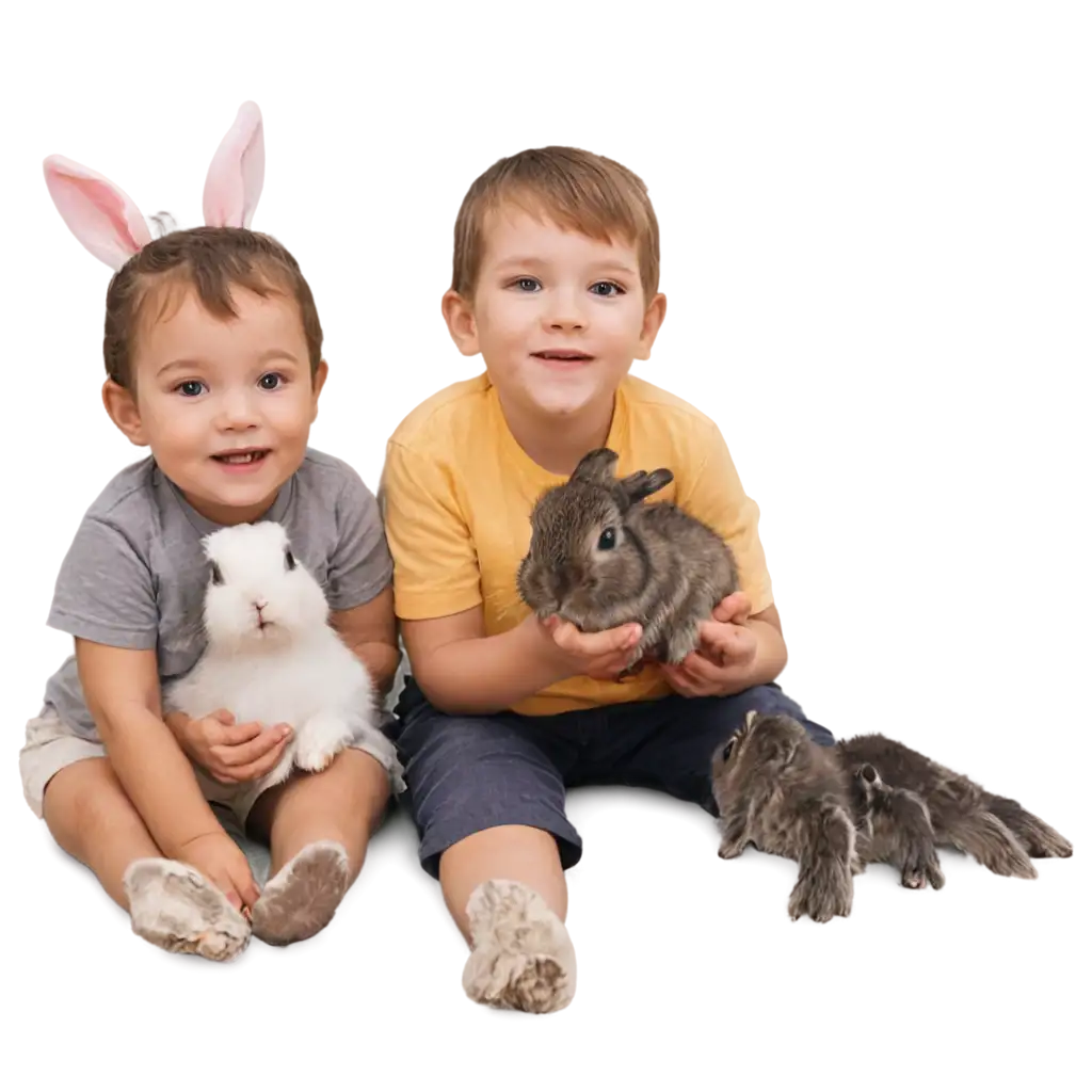 Adorable-PNG-Image-of-Cute-Kids-with-Bunnies-Perfect-for-Various-Uses