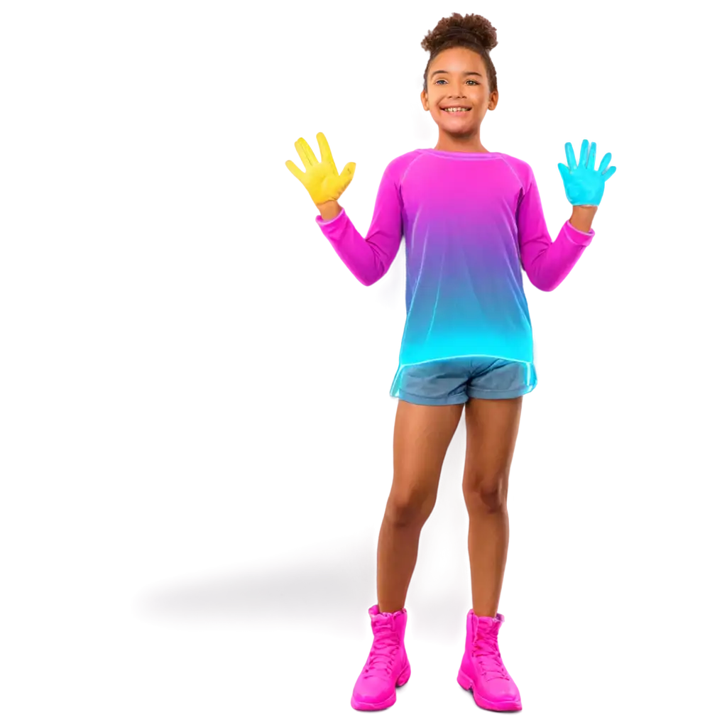 Vibrant-Neon-Hello-Waving-Kid-PNG-Image-Glowing-Futuristic-Design