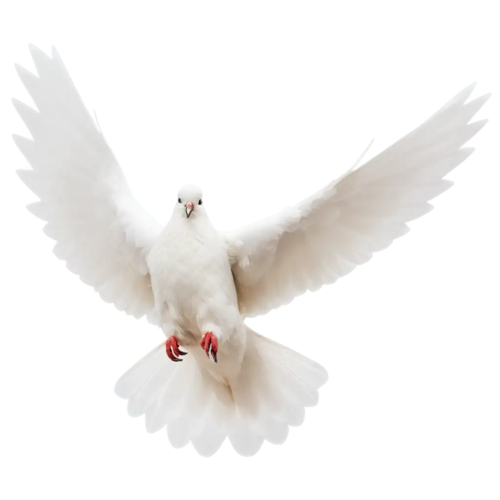 Flying white  Pigeon