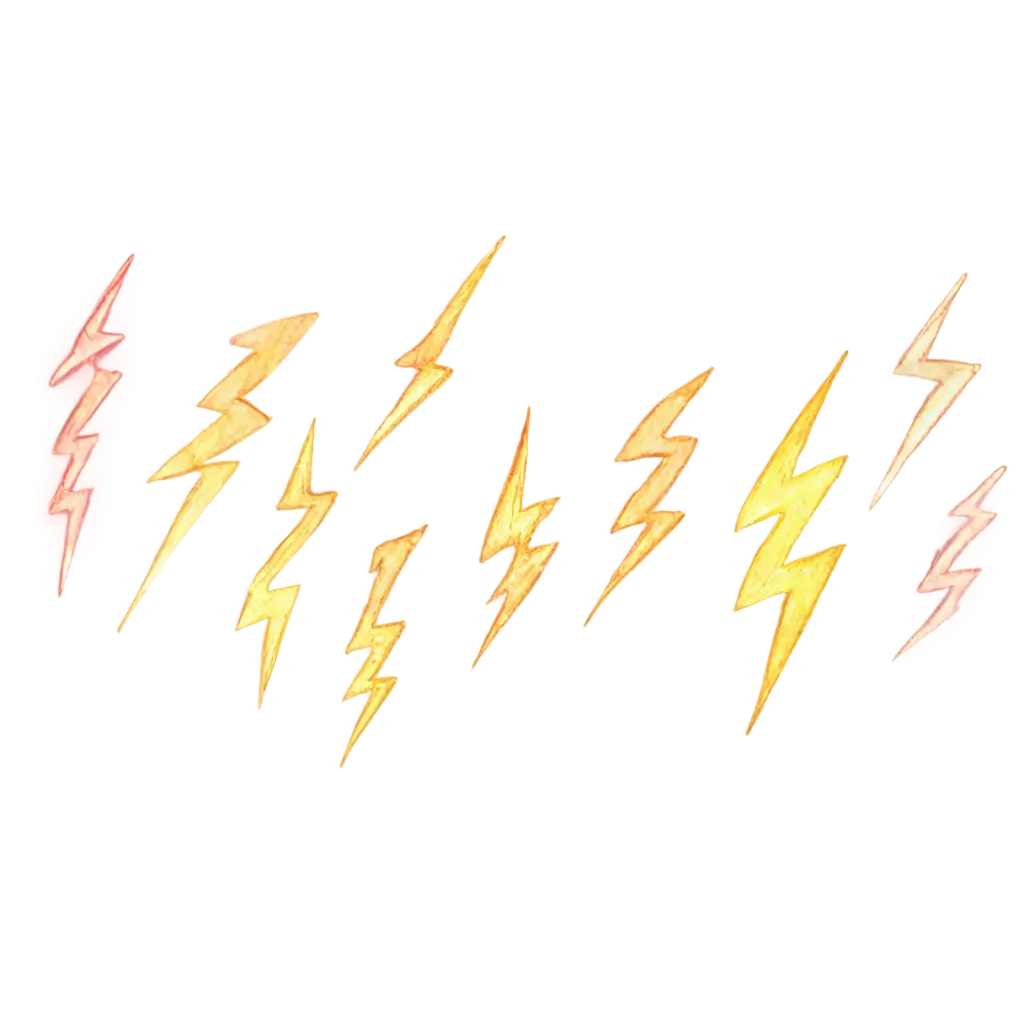 Vivid-Watercolor-Lightning-Bolts-PNG-Image-Captivating-Artistry-and-Clarity