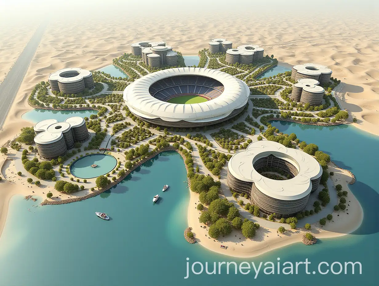 Futuristic-Master-Plan-of-an-Olympic-Village-in-Dubai-with-Detailed-Zoning-and-Facilities