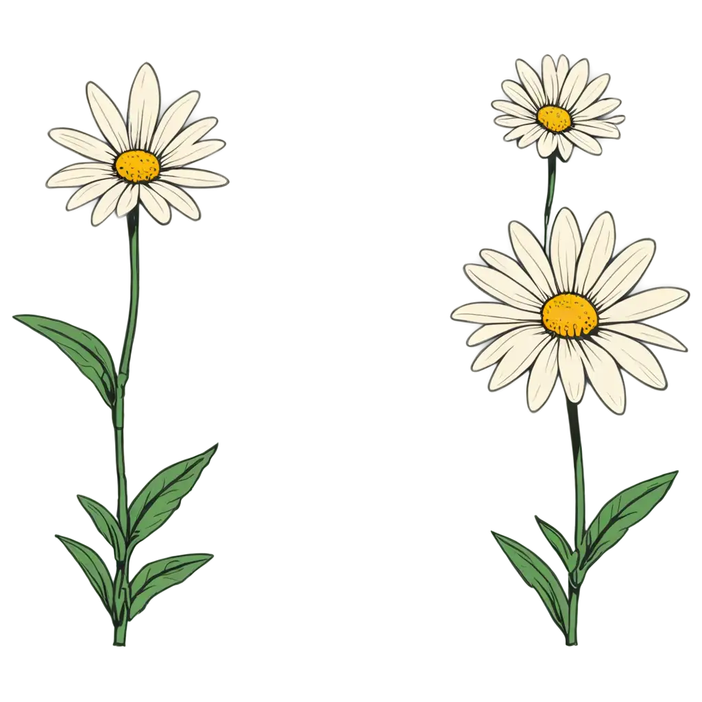 Comic-Style-Daisy-Flower-Top-PNG-Image-Vector-Format-in-3-Colors