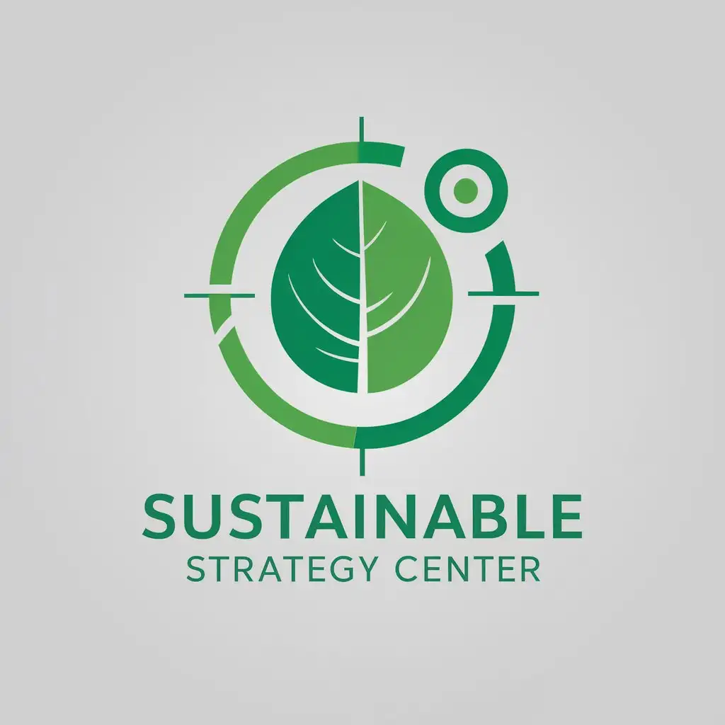 a vector logo design,with the text "SSC, sustainable strategy center", main symbol:leaf, target, green,Moderate,be used in Technology industry,clear background