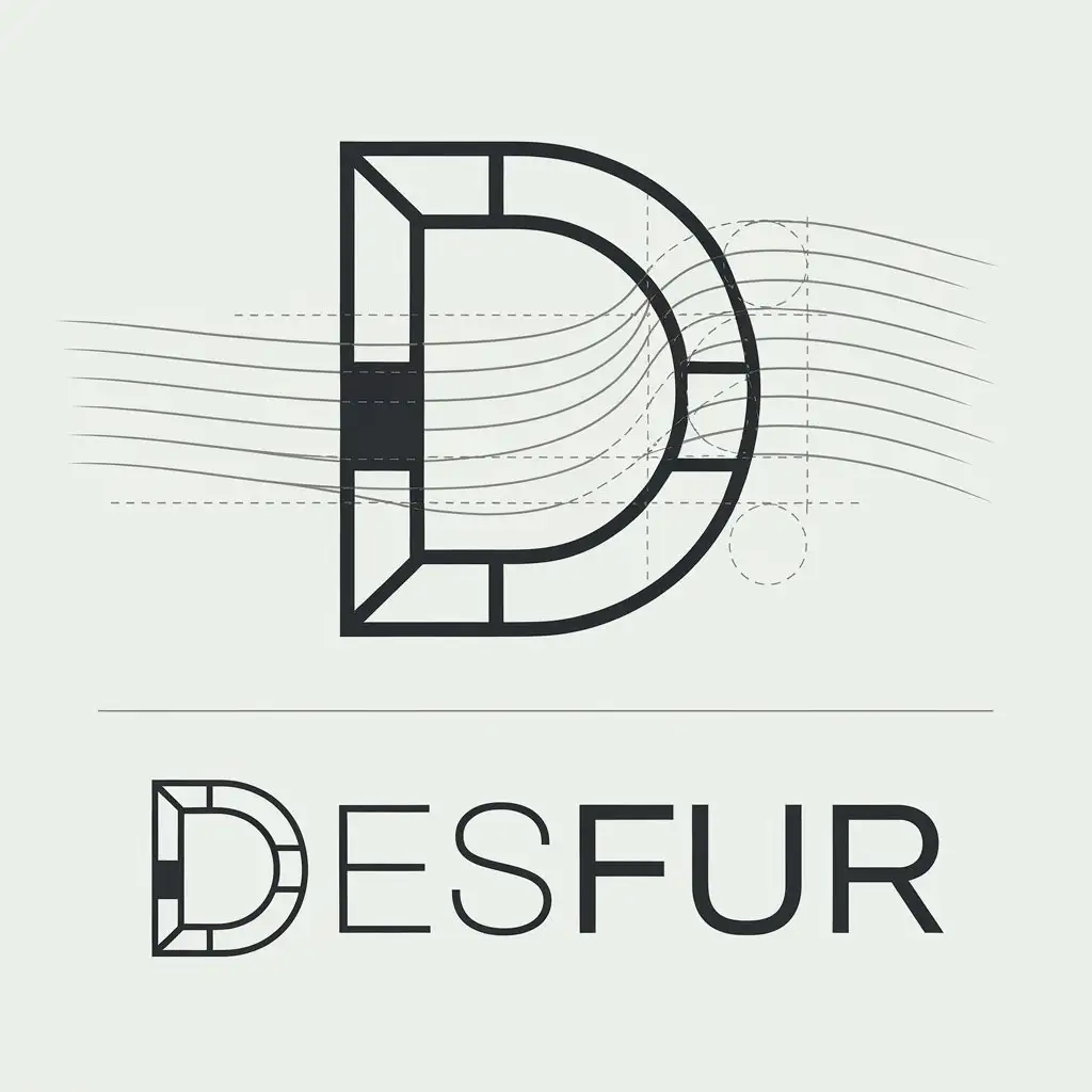 LOGO Design for DESFUR Minimalistic FurnitureInspired Typography with Wavy Lines and Elegant Style