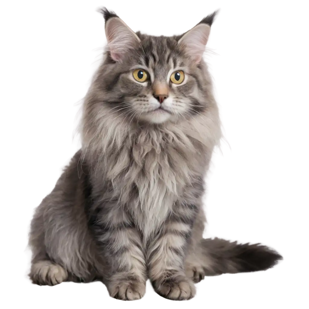 Grey-Maine-Coon-PNG-Image-for-HighQuality-Web-Use-and-Graphic-Design