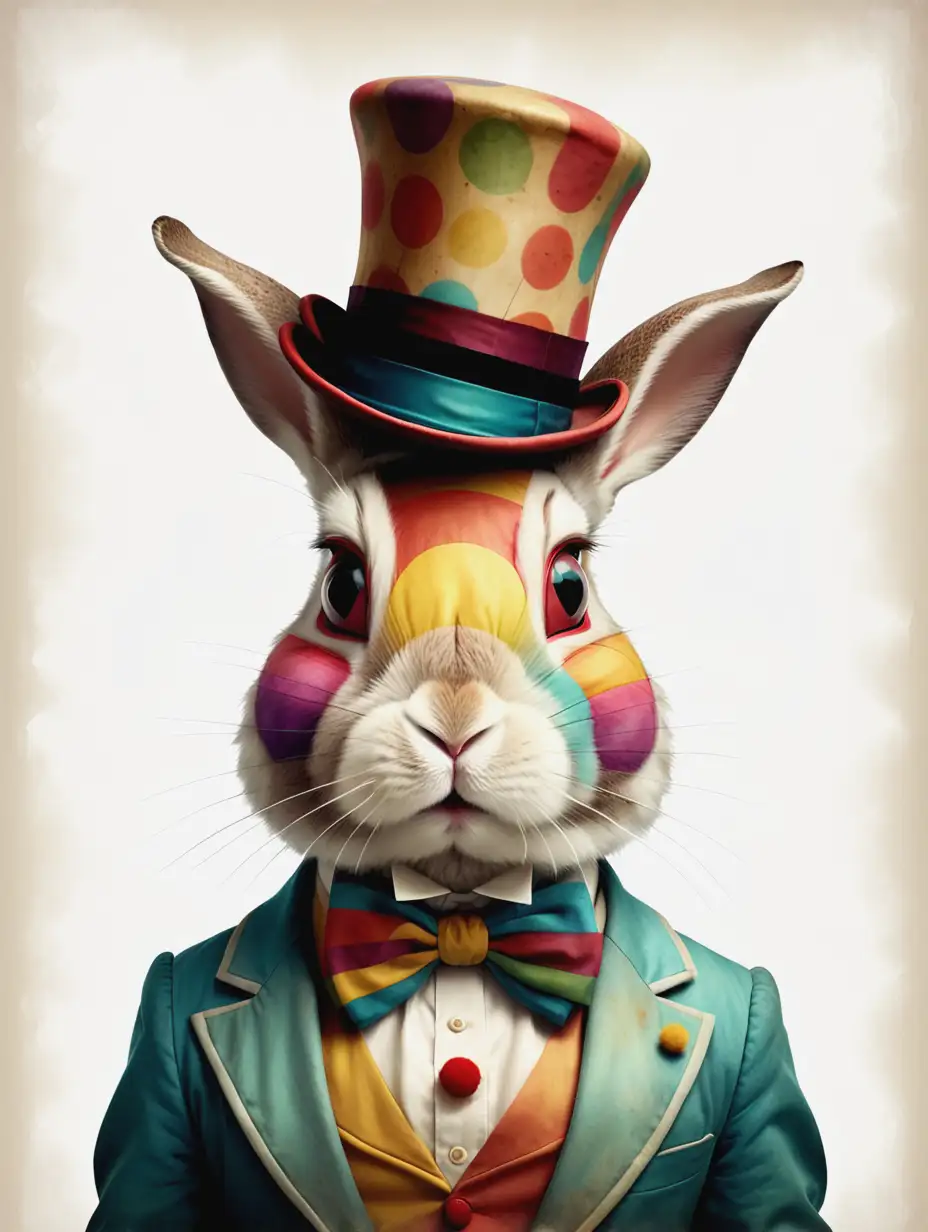 Vintage Bunny Torso in Christian Schloe Style with Clown Suit and Top Hat