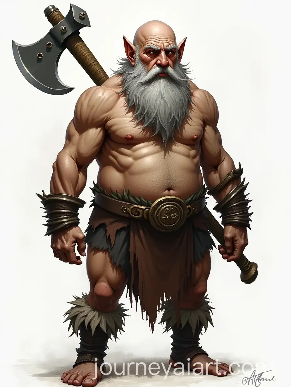 Old-Bald-Dwarf-with-GrayAI-Art-Prompt-Expansion-Beard-and-Muscular-Torso-Carrying-Two-Axes