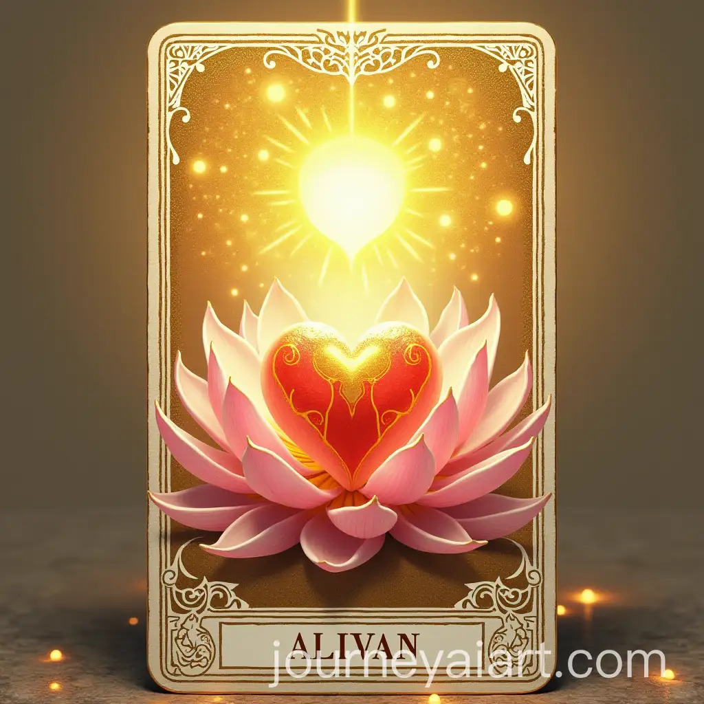 Golden-Tarot-Card-with-Celestial-Heart-and-Light-Pink-Lotus-Flower