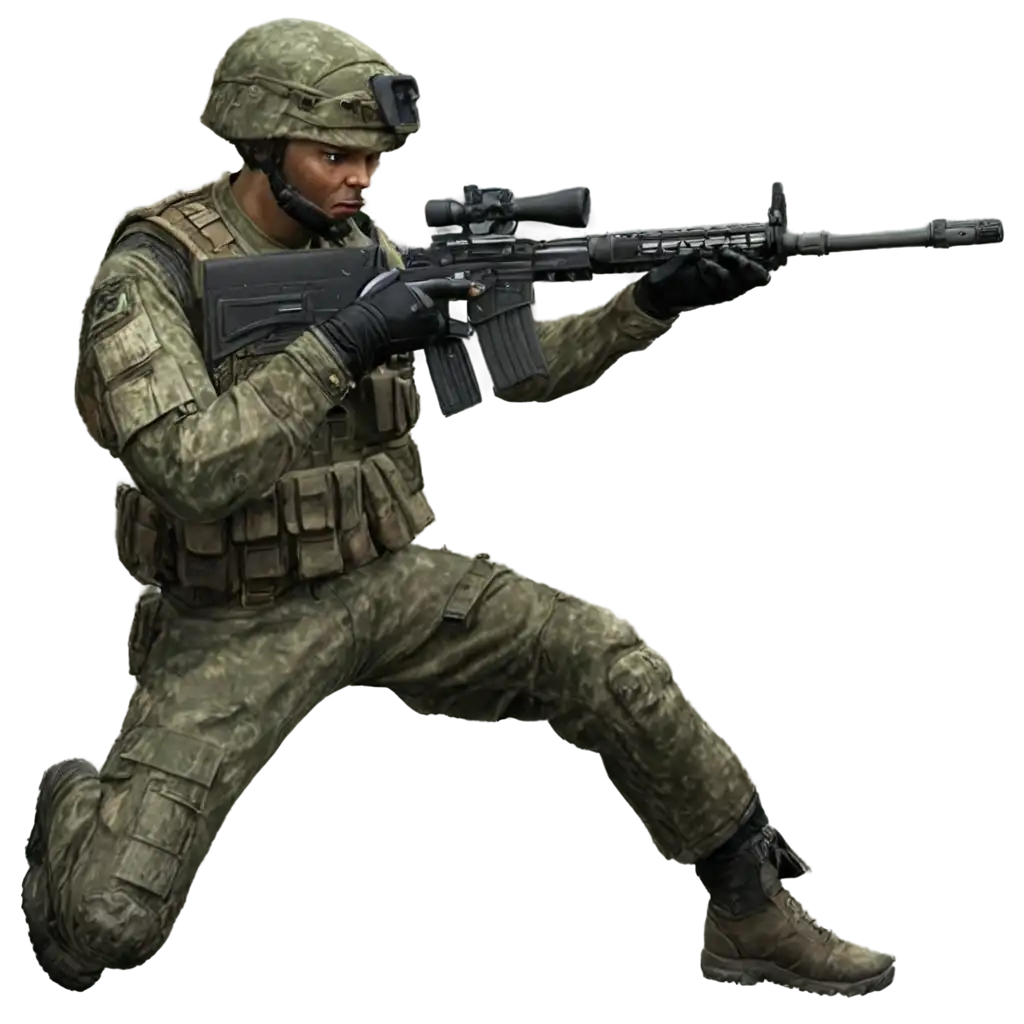 High-Quality-PNG-Image-of-a-Video-Game-Soldier-in-Uniform-Shooting-a-Gun-Perfect-for-Digital-Art-and-Gaming-Projects