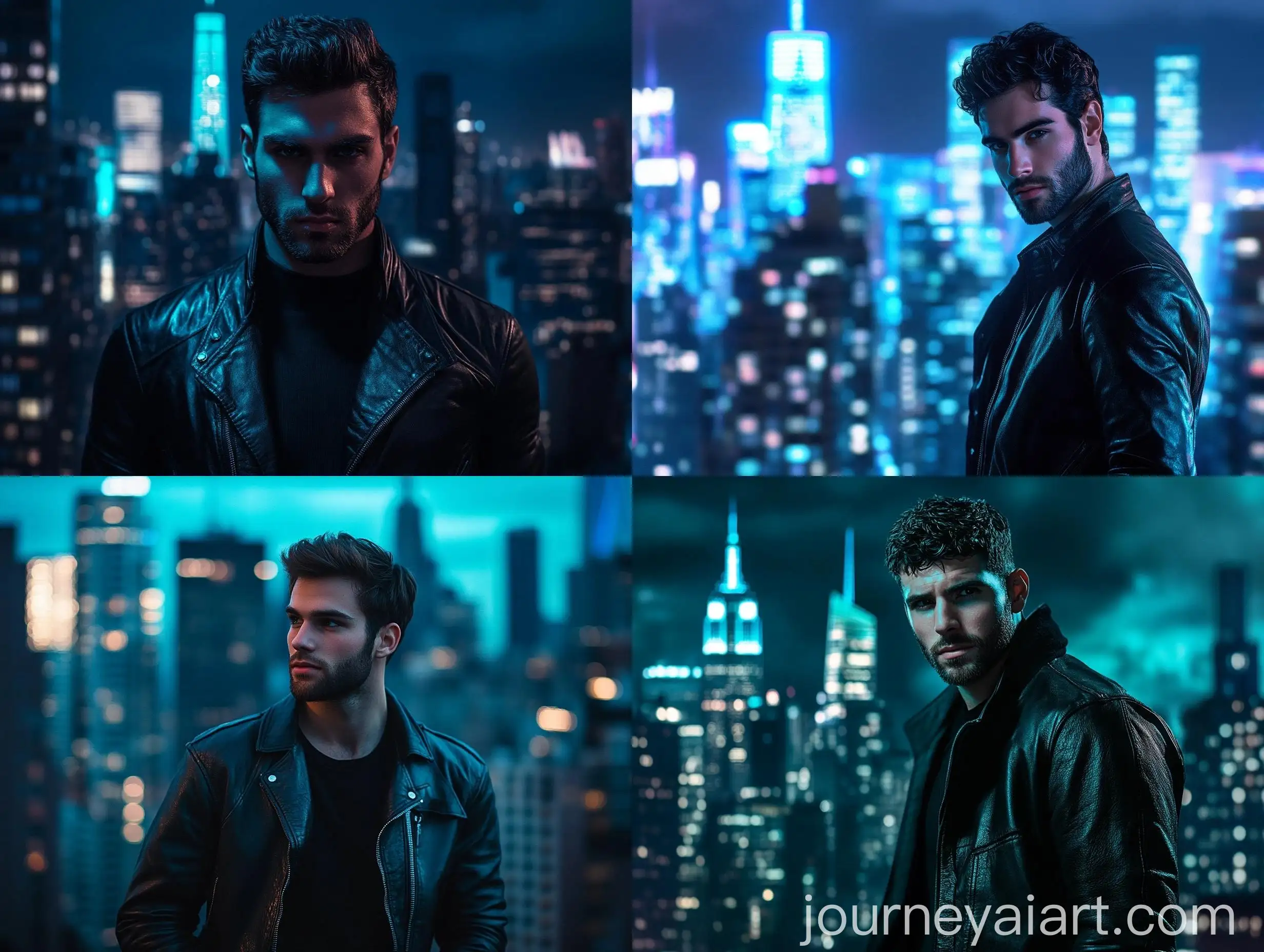 Young-Man-in-Black-Leather-Crewneck-Against-Night-Manhattan-Skyline
