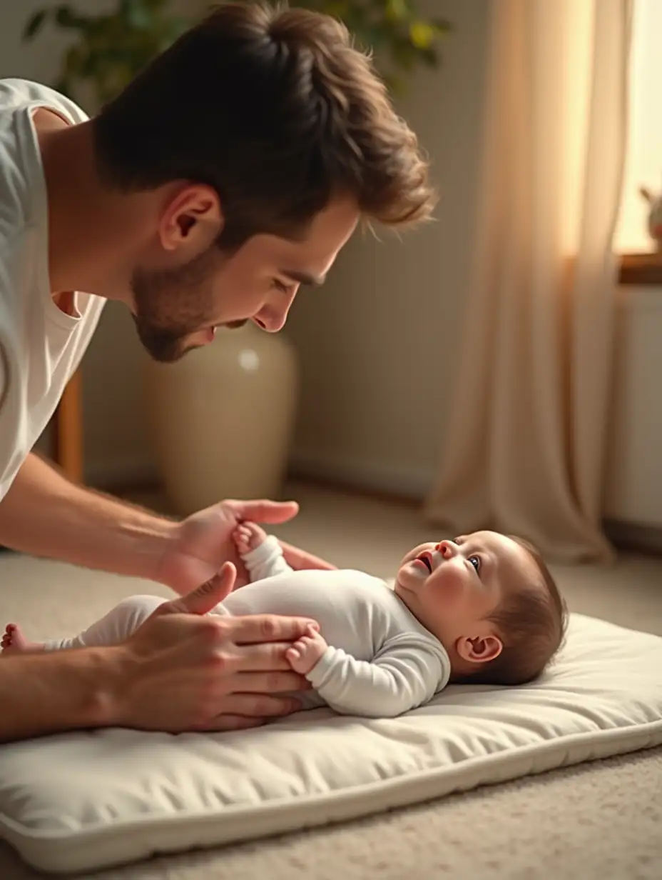 Father-Gently-Massaging-Baby-in-Cozy-Serene-Room