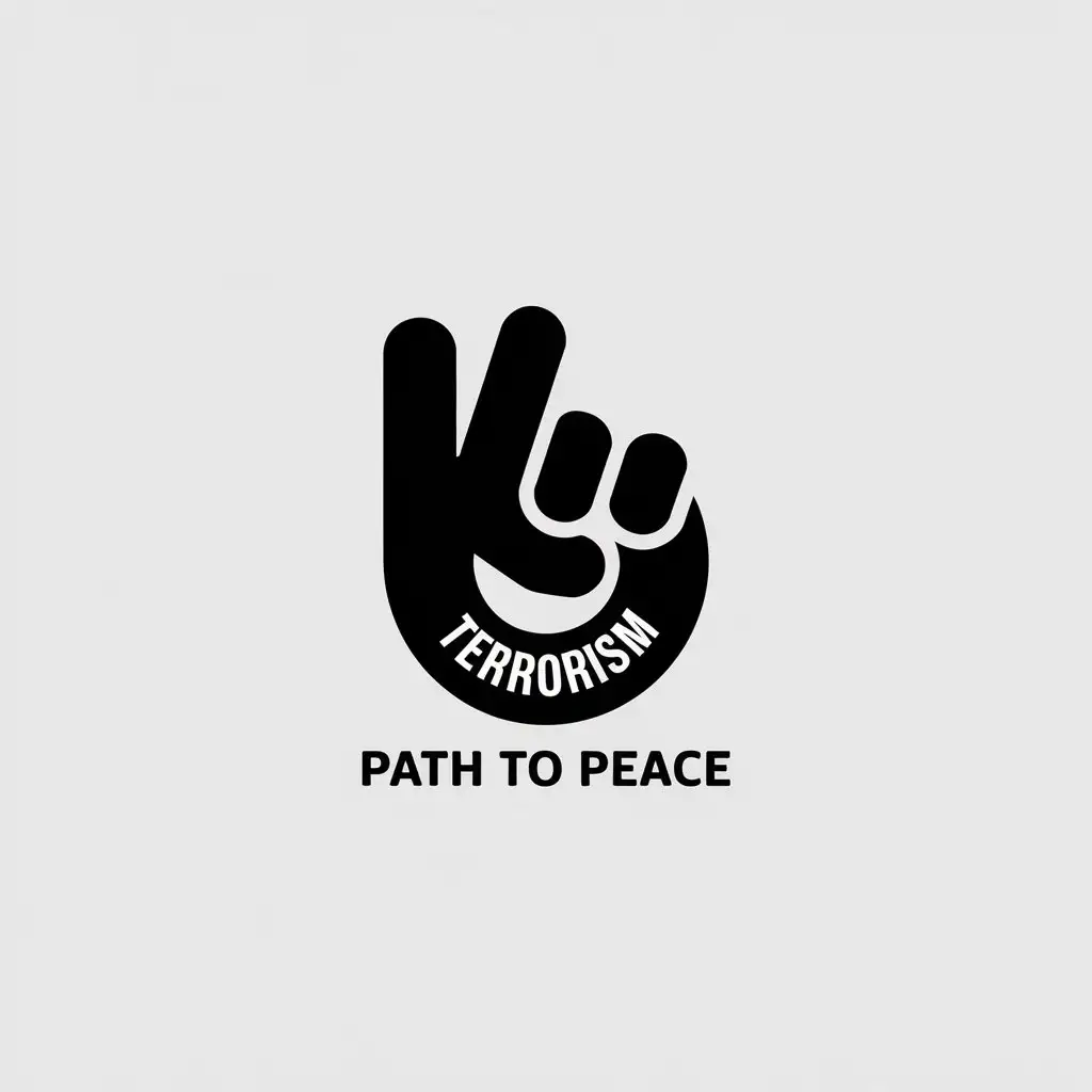 LOGO Design for PATH TO PEACE Minimalistic Vector with No to Terrorism Symbol and Clear Background