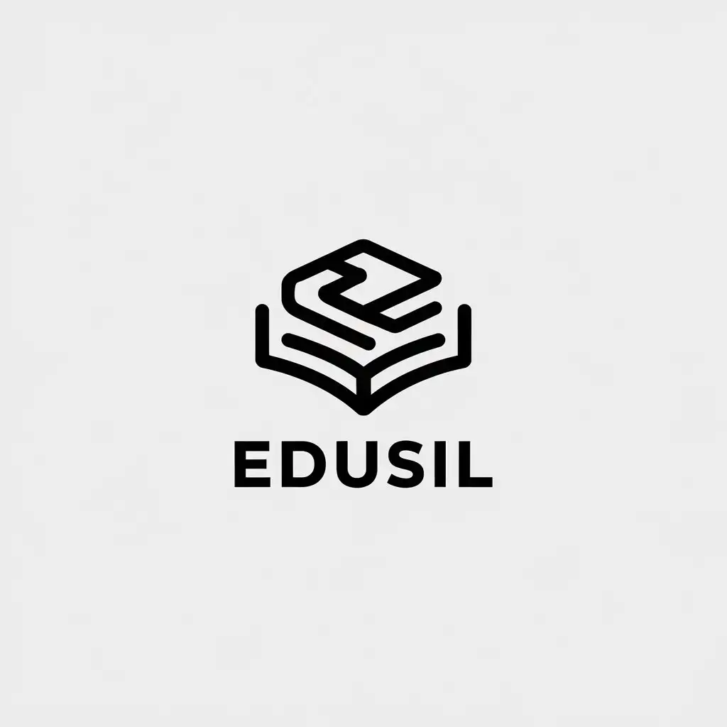 LOGO Design for Edusil Minimalistic Letter E and Book Symbol in Education Industry