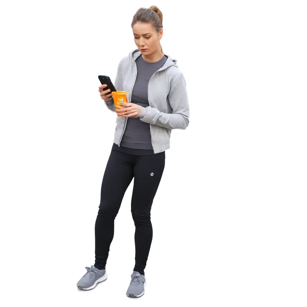 PNG-Image-of-Orange-Stops-Workout-to-Scroll-Phone-or-Eat-Snacks-A-Humorous-and-Relatable-Illustration