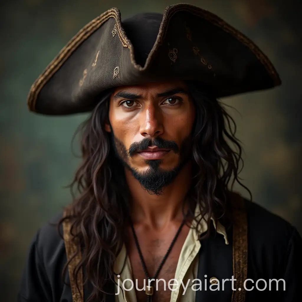 Handsome-Male-Pirate-with-WideBrimmed-Hat-and-Brown-Eyes