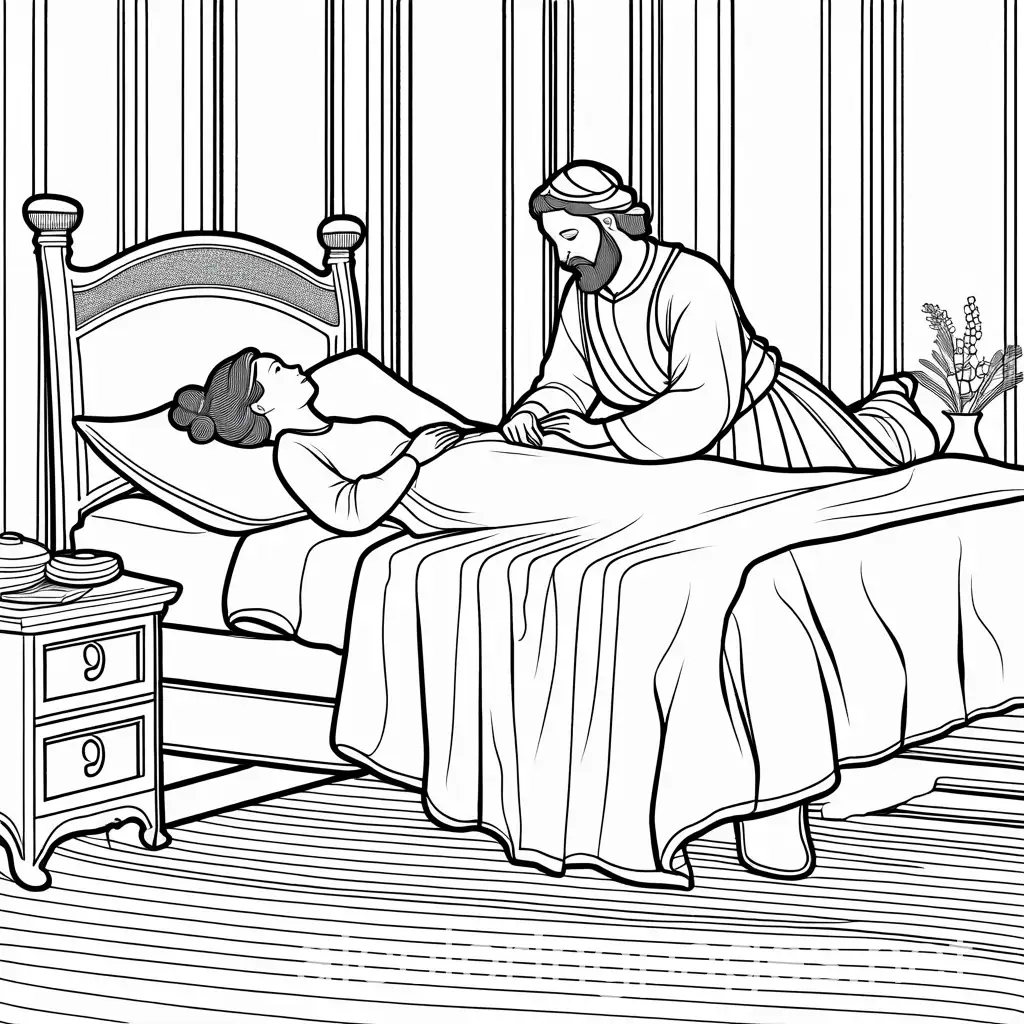 Man-Praying-Beside-Sick-Woman-in-Bible-Times