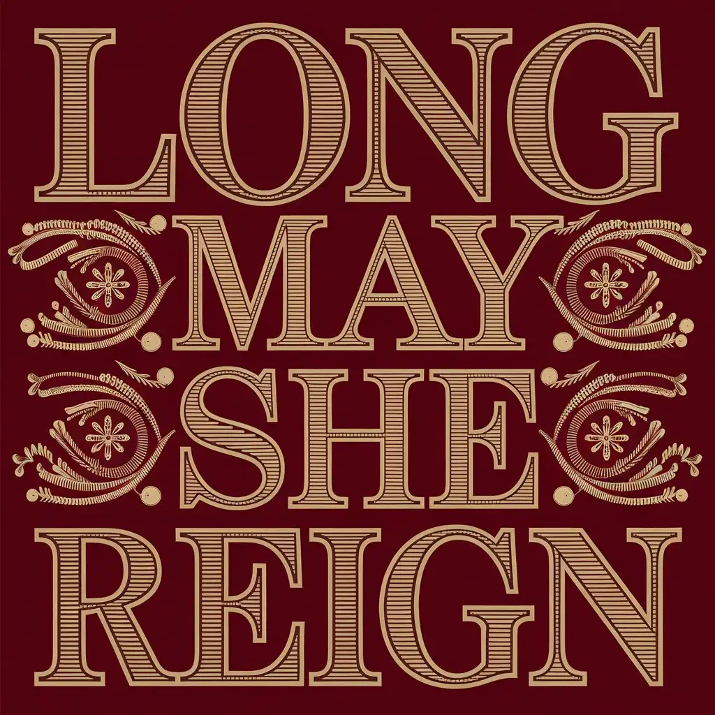 Bold-Detailed-Typography-with-Long-May-She-Reign-Message