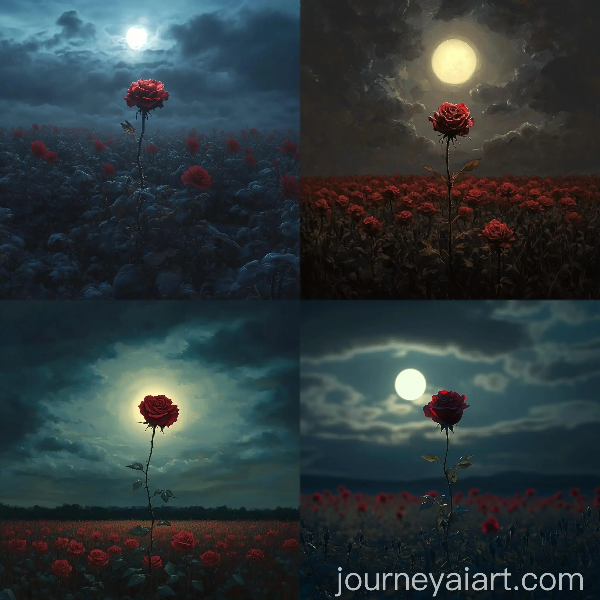 Eerie-Transformation-of-a-Rose-into-a-Monstrous-Creature-under-Moonlight