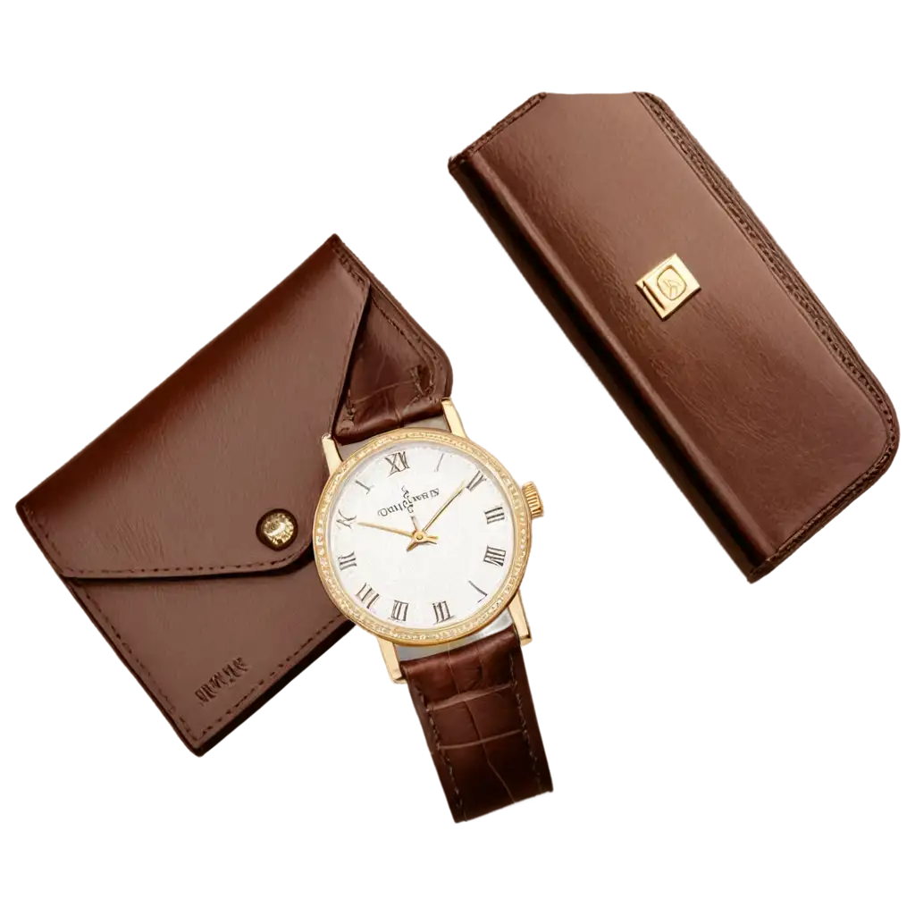 Exquisite-Luxury-Items-PNG-Designer-Watch-GoldPlated-Pen-Leather-Wallet-Diamond-Necklace