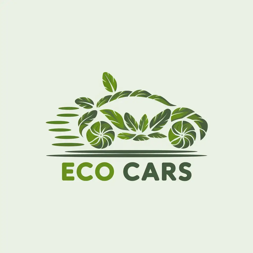 LOGO Design for ECO CARS Vector Style with Clear Background and Bold Typography