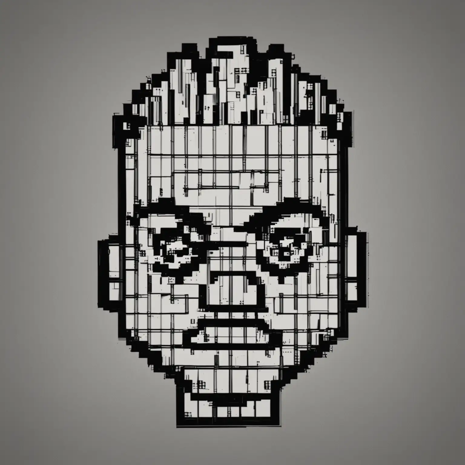 Pixel Outline of Lego punk head