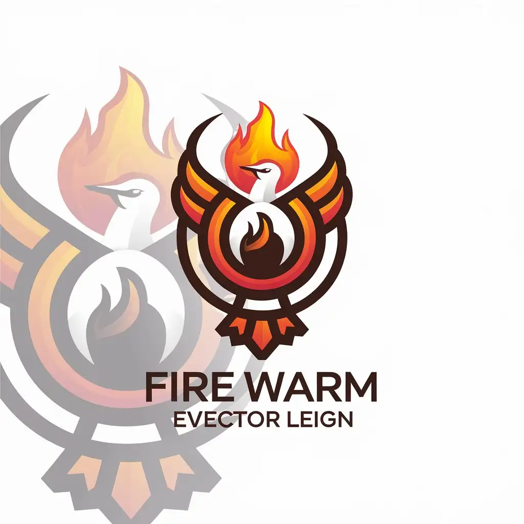 a vector logo design,with the text "Fire warm", main symbol:🐦‍🔥,complex,be used in Retail industry,clear background