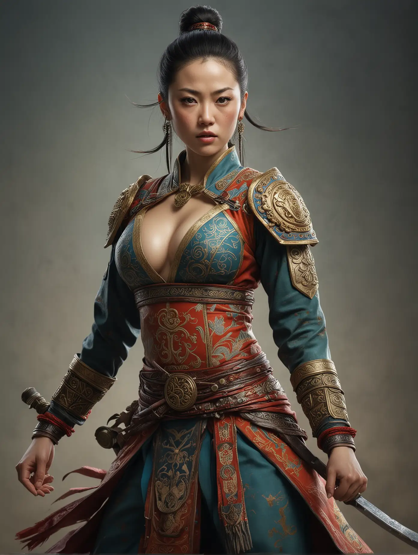 Mongolian-Warrior-Princess-Zhang-Ziyi-in-SemiRealism-Anime-Style