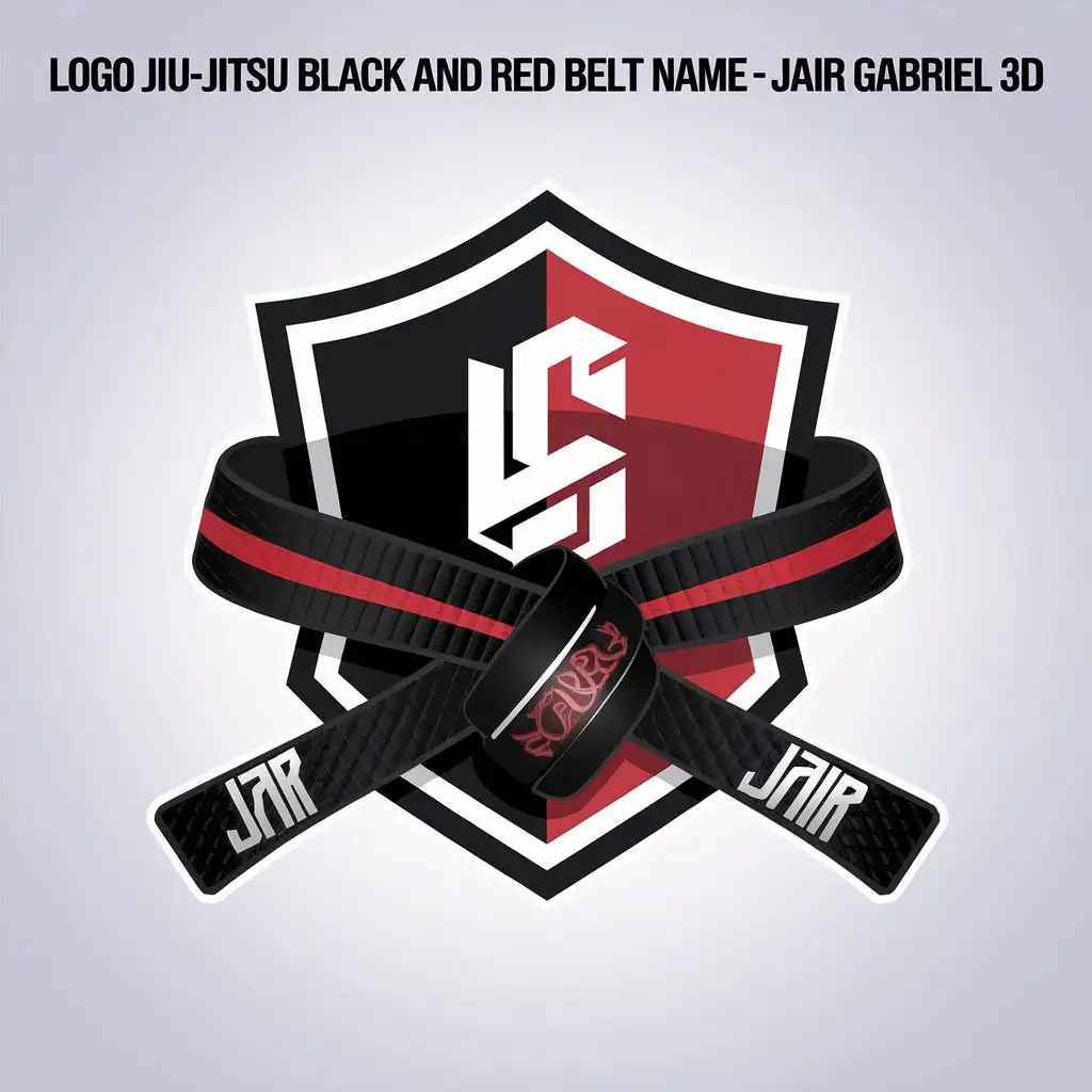 LOGO Design for JiuJitsu Dynamic Black and Red Belt Theme